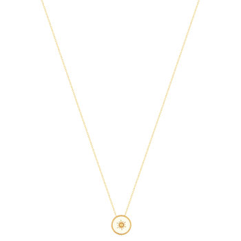 Gold-plated white lacquer necklace 45 cm