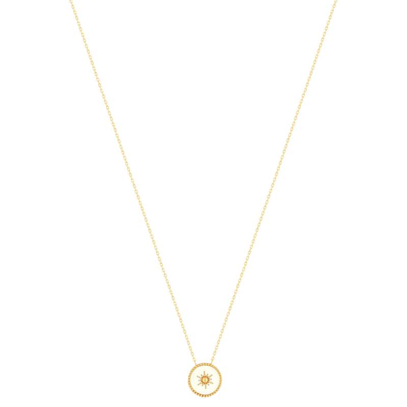 Collier plaqué or laque blanche 45 cm - vue 2