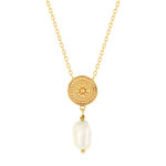 Collier plaqué or perle de culture 45 cm - vue 1