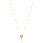 Collier plaqué or perle de culture 45 cm - vue 2