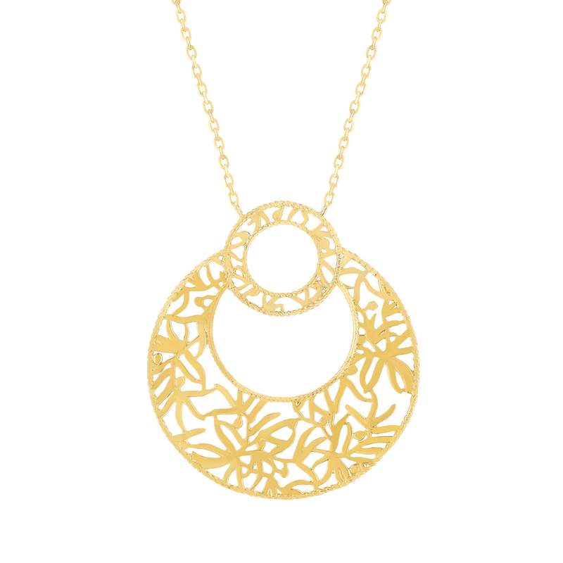 Collier plaqué or ouvragé 45 cm - vue 1