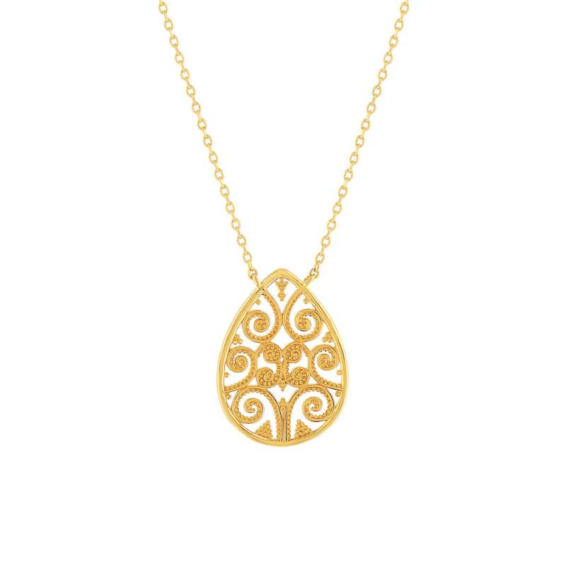Collier plaqué or ouvragé 45 cm - vue 1