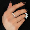 Bague argent 925 perles de Chine - vue Vporté 1