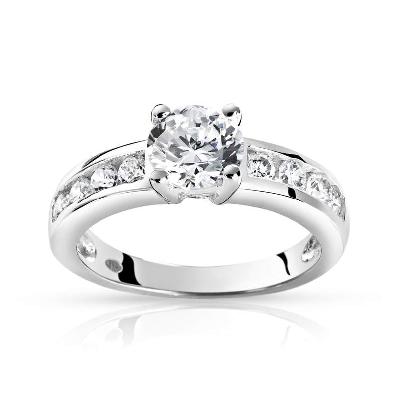 Bague argent 925 zirconias - vue 1