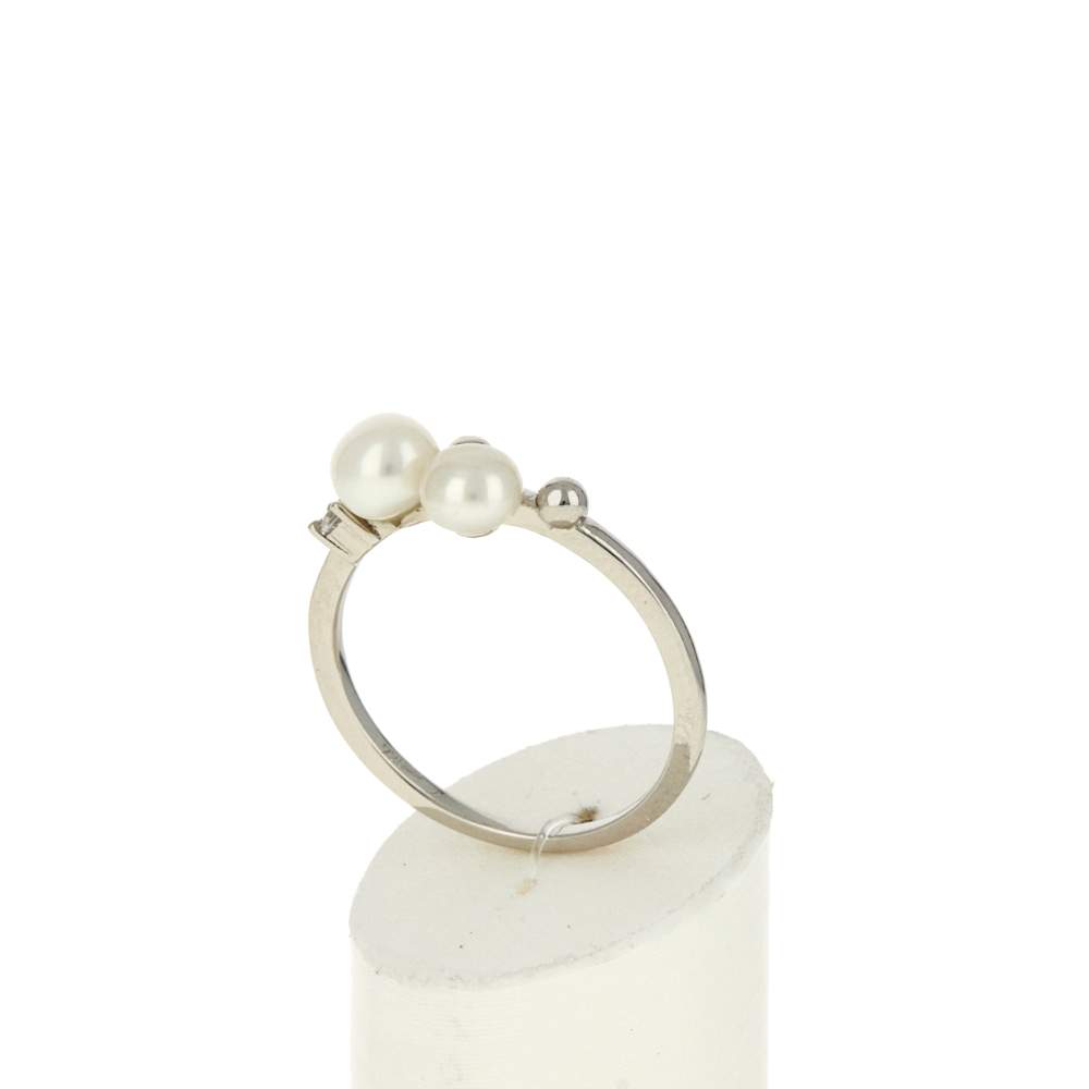 Bague argent 925 perles de Chine et zirconias - vue 3