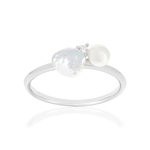 Bague argent 925 perles de Chine et zirconias - vue 1