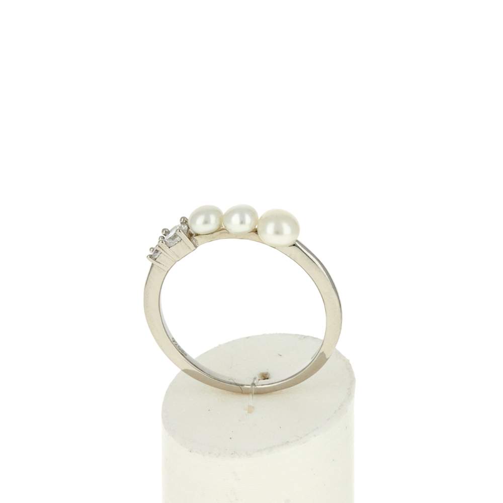 Bague argent 925 perles de Chine et zirconias - vue 2