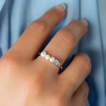 Bague argent 925 perles de Chine et zirconias - vue porté 1