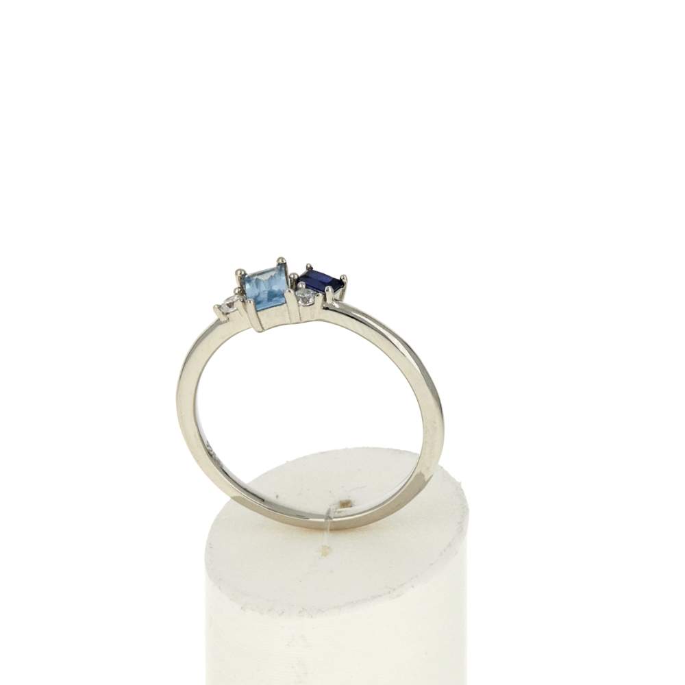 Bague argent 925 topazes traitées et zirconias - vue 2