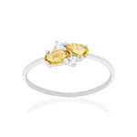 Bague argent 925 citrines et zirconias - vue 1