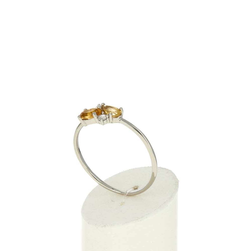 Bague argent 925 citrines et zirconias - vue 3