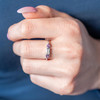 Bague argent 925 améthystes quartz vert - vue Vporté 1