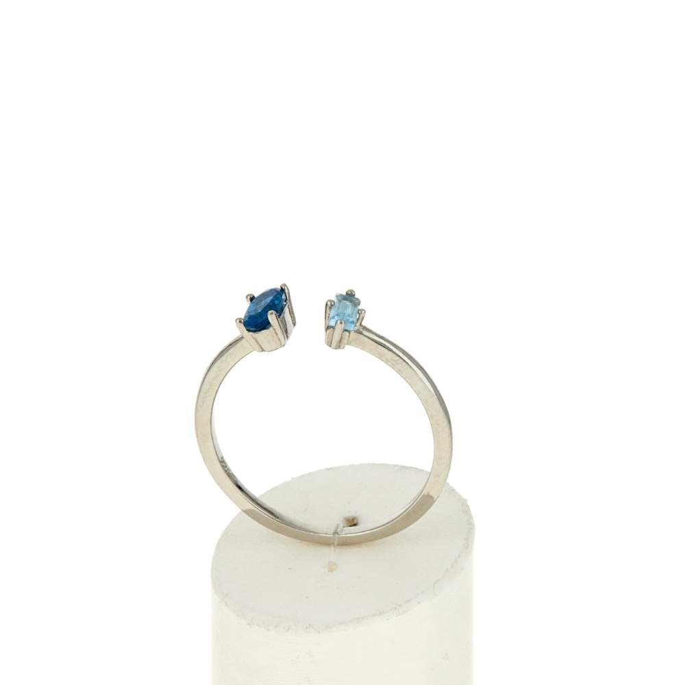 Bague argent 925 topazes traitées - vue 2