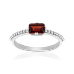 Bague argent 925 grenat - vue 1