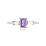 Bague argent 925 améthyste et topazes blanches - vue 3