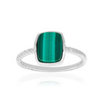 Bague argent 925 malachite - vue 1