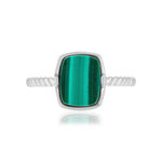 Bague argent 925 malachite - vue 3