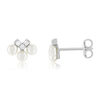 Boucles d'oreilles argent 925 perles de culture de Chine et ziconias - vue V1