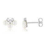 Boucles d'oreilles argent 925 perles de culture de Chine et ziconias - vue 1