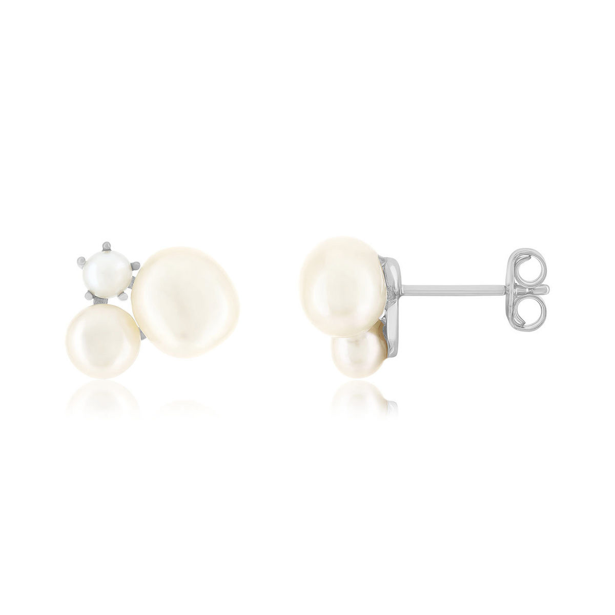 Boucles d'oreilles argent 925 perles de culture de Chine