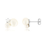 Boucles d'oreilles argent 925 perles de culture de Chine - vue 1