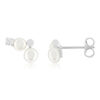 Boucles d'oreilles argent 925 perles de culture de Chine zirconias - vue V1