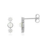 Boucles d'oreilles argent 925 perles d'eau douce et zirconias - vue 1