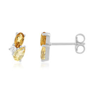 Boucles d'oreilles argent 925 citrines et zirconias