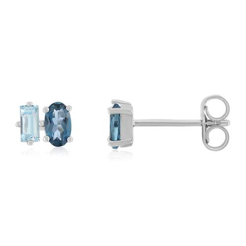 Boucles d'oreilles argent 925 topazes traitées