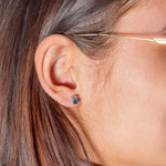 Boucles d'oreilles argent 925 topazes traitées - vue porté 1