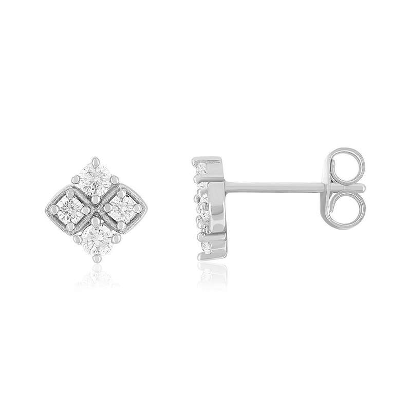 Boucles d'oreilles argent 925 zirconias - vue 1