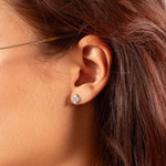 Boucles d'oreilles argent 925 zirconias - vue porté 1