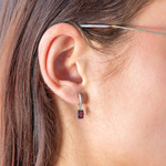 925 silver garnet earrings - view worn 1