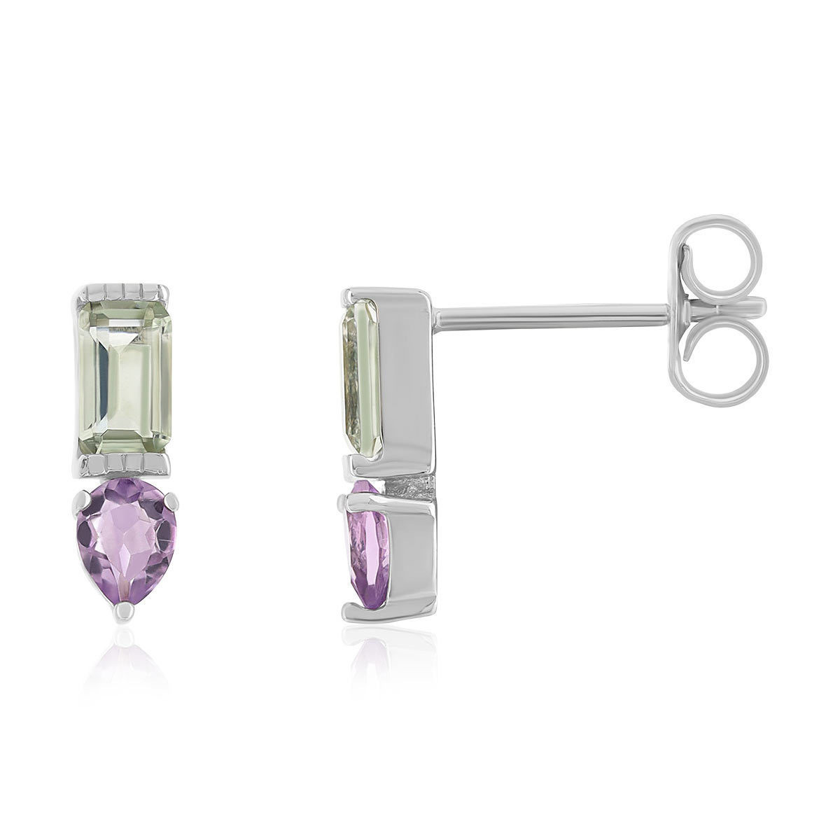 Boucles d'oreilles argent 925 améthystes et amétrines