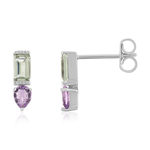 Boucles d'oreilles argent 925 améthystes et amétrines - vue 1