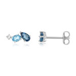 Boucles d'oreilles argent 925 topazes - vue 1