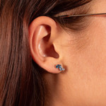 Boucles d'oreilles argent 925 topazes - vue porté 1