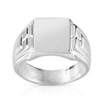 Chevalière argent 925 carrée - vue 1