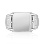 Chevalière argent 925 carrée - vue 3