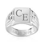 Chevalière argent 925 carrée - vue D1