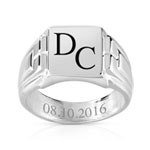 Chevalière argent 925 carrée - vue D2