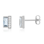 Boucles d'oreilles argent 925 pierres imitation et zirconias - vue 1