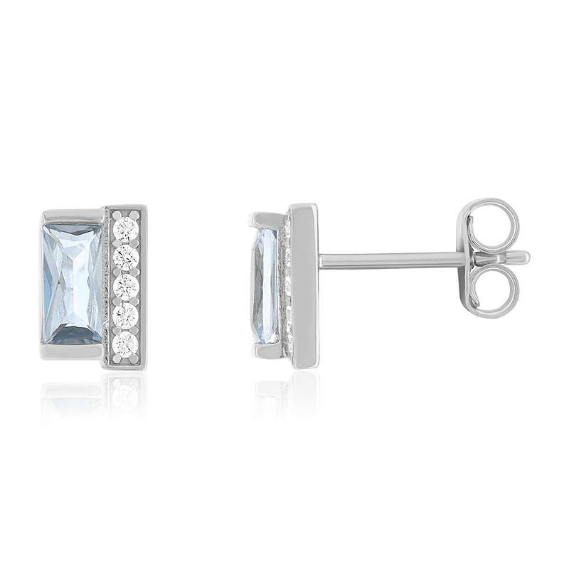 Boucles d'oreilles argent 925 pierres imitation et zirconias - vue 1
