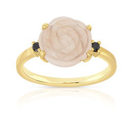 Bague plaqué or quartz zirconia