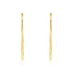 Créoles plaqué or allongées et torsadées - vue D1