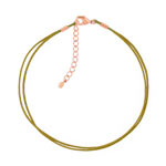 Bracelet plaqué or rose cordon coton bronze - vue 1