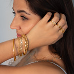 Gold-plated bangle bracelet - view worn 1