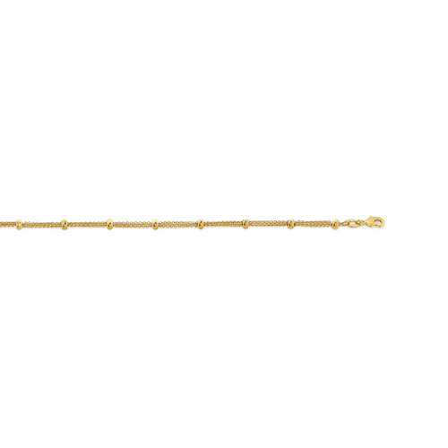 Bracelet plaqué or multichaînes boules 20 cm