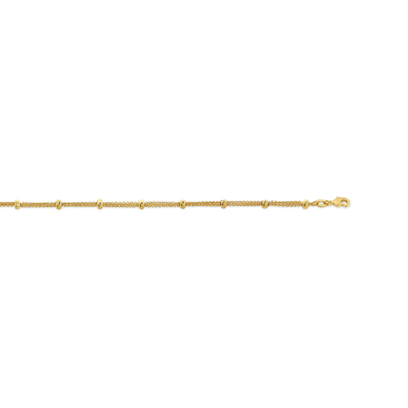 Bracelet plaqué or multichaînes boules 20 cm