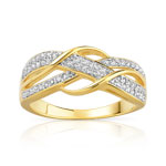 Bague plaqué or entrelacée 2 tons zirconias - vue 1